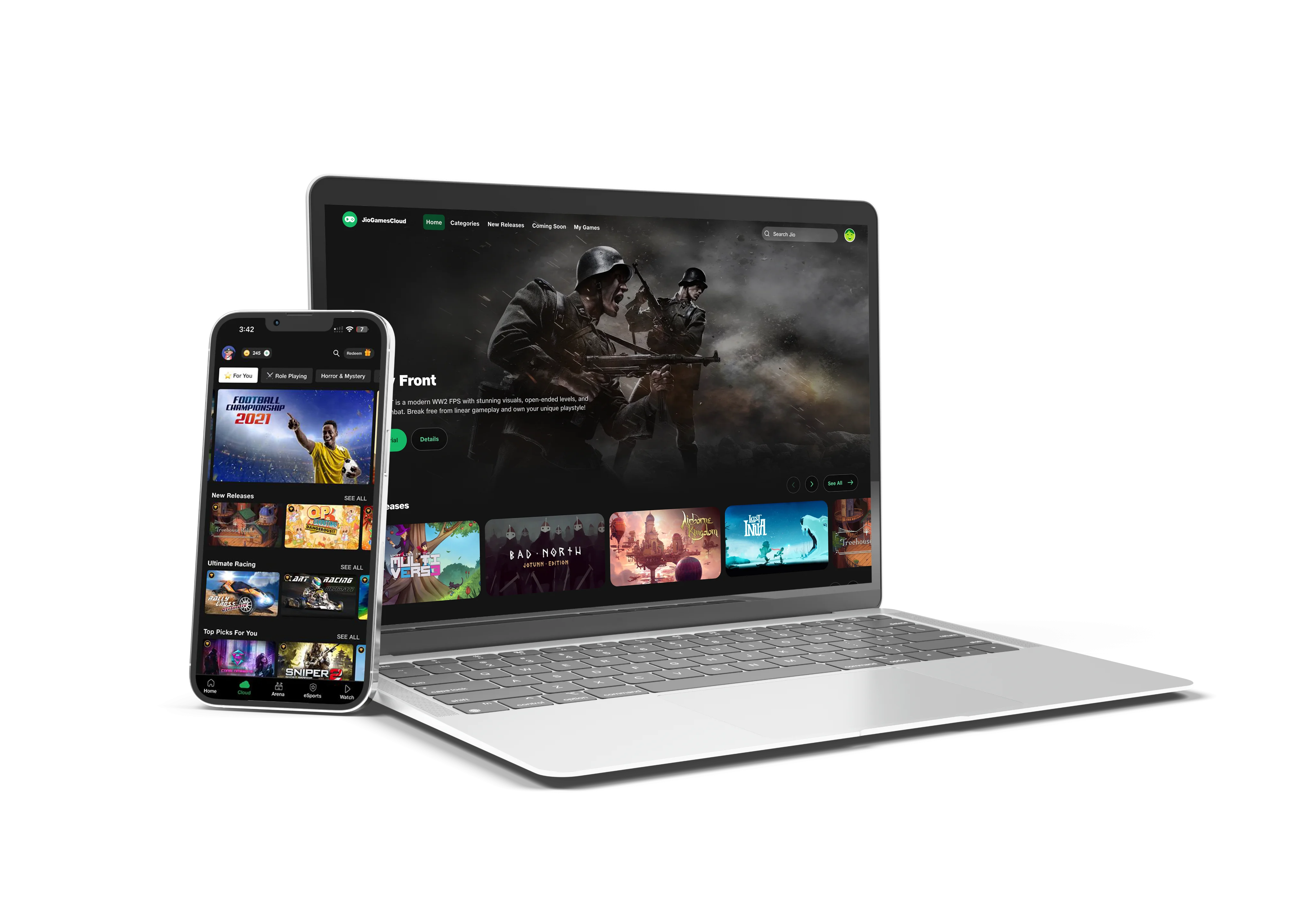 Cloud gaming on laptop